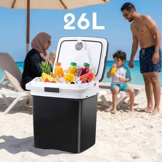 ثلاجة متنقلة 26 لتر – تبريد وتسخين للسفر والسيارة